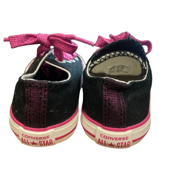 Converse black/pink toddler girls sz 5 shoes - Picture 2 of 5
